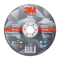 Silver Depressed Centre Grinding Wheel, 5" x 1/4", 7/8" Arbor, Ceramic, Type 27