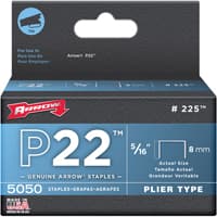 Plier-Type Staples, 18 Gauge, 5/16" Wide Crown, 5/16" Long