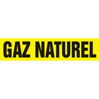 "Gaz Naturel" Pipe Marker, Self-Adhesive, 1-1/2" H x 8" W, Black on Yellow