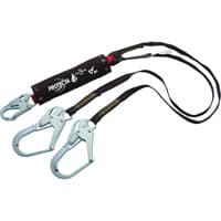 Pro™ Pack Hot Work Shock-Absorbing Lanyard, 4', Rebar Hook Center, Snap Hook Leg Ends, Kevlar