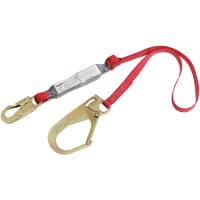 PRO™ Shock Absorbing Lanyards, 6', Gate Hook Center, Snap Hook Leg Ends, Polyester