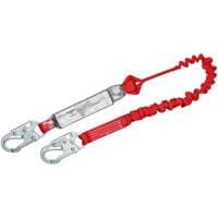 PRO™ Elastic Shock-Absorbing Lanyard, 6', Snap Hook Center, Snap Hook Leg Ends, Polyester