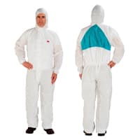 Protective Coveralls, 4X-Large, White, Polypropylene/SMS