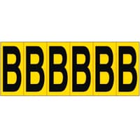 Individual Adhesive Letter Markers, B, 2-15/16" H, Black on Yellow