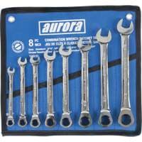 Fixed Head Wrench Set, Combination, 8 Pieces, Imperial