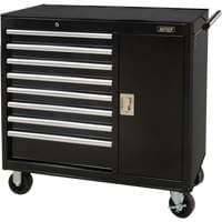Industrial Tool Cart, 8 Drawers, 44-3/10" W x 21-1/10" D x 36-7/10" H, Black